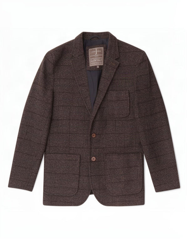 Giacca blazer da uomo a 2 bottoni Jasper Conran UK 40 grande lana a quadri grigi