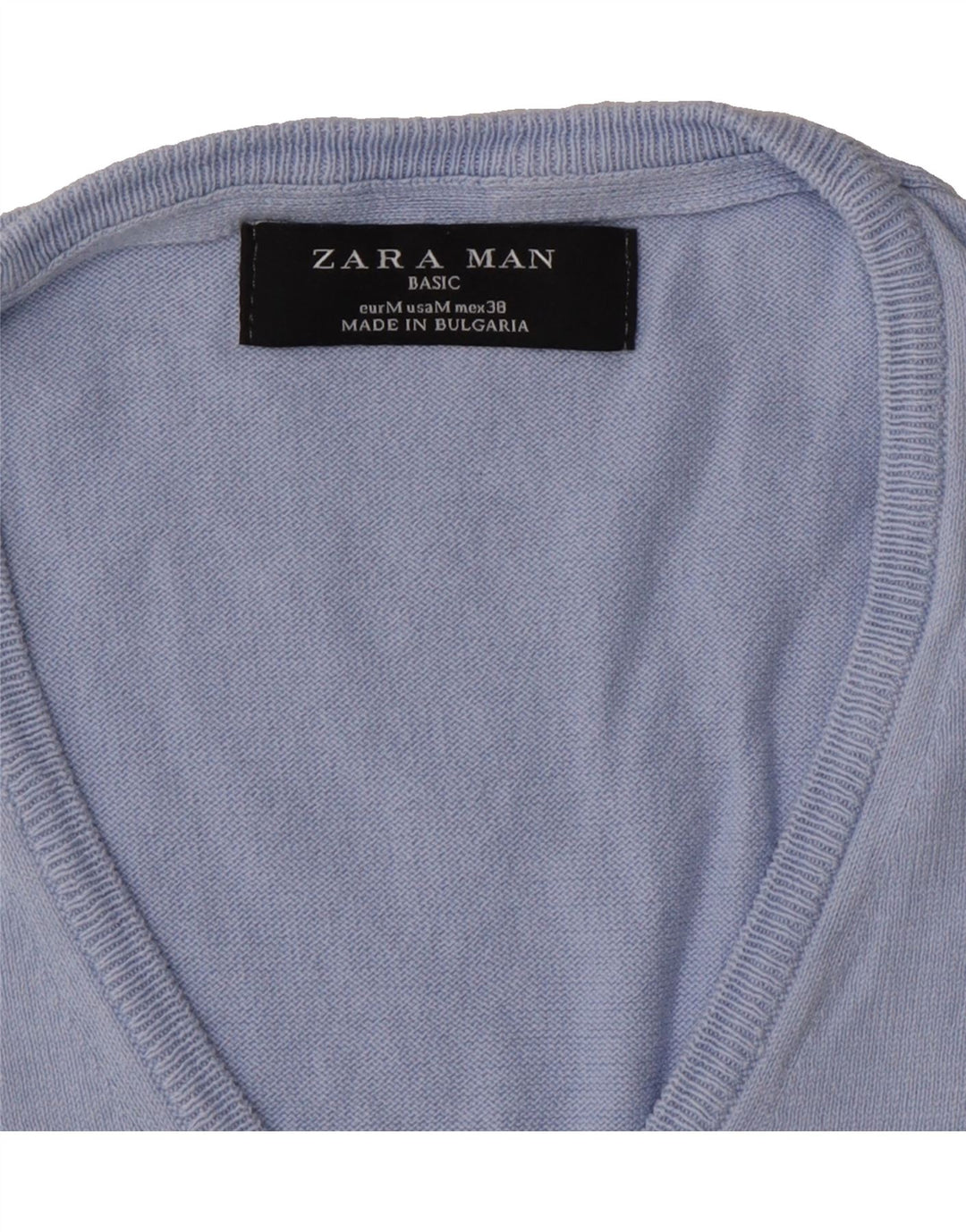 ZARA Mens Vest Tank Top Medium Blue Vintage Zara and Second-Hand Zara from Messina Hembry 