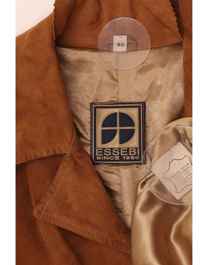 Giacca Scamosciata Uomo Essebi IT 50 Large Pelle Marrone