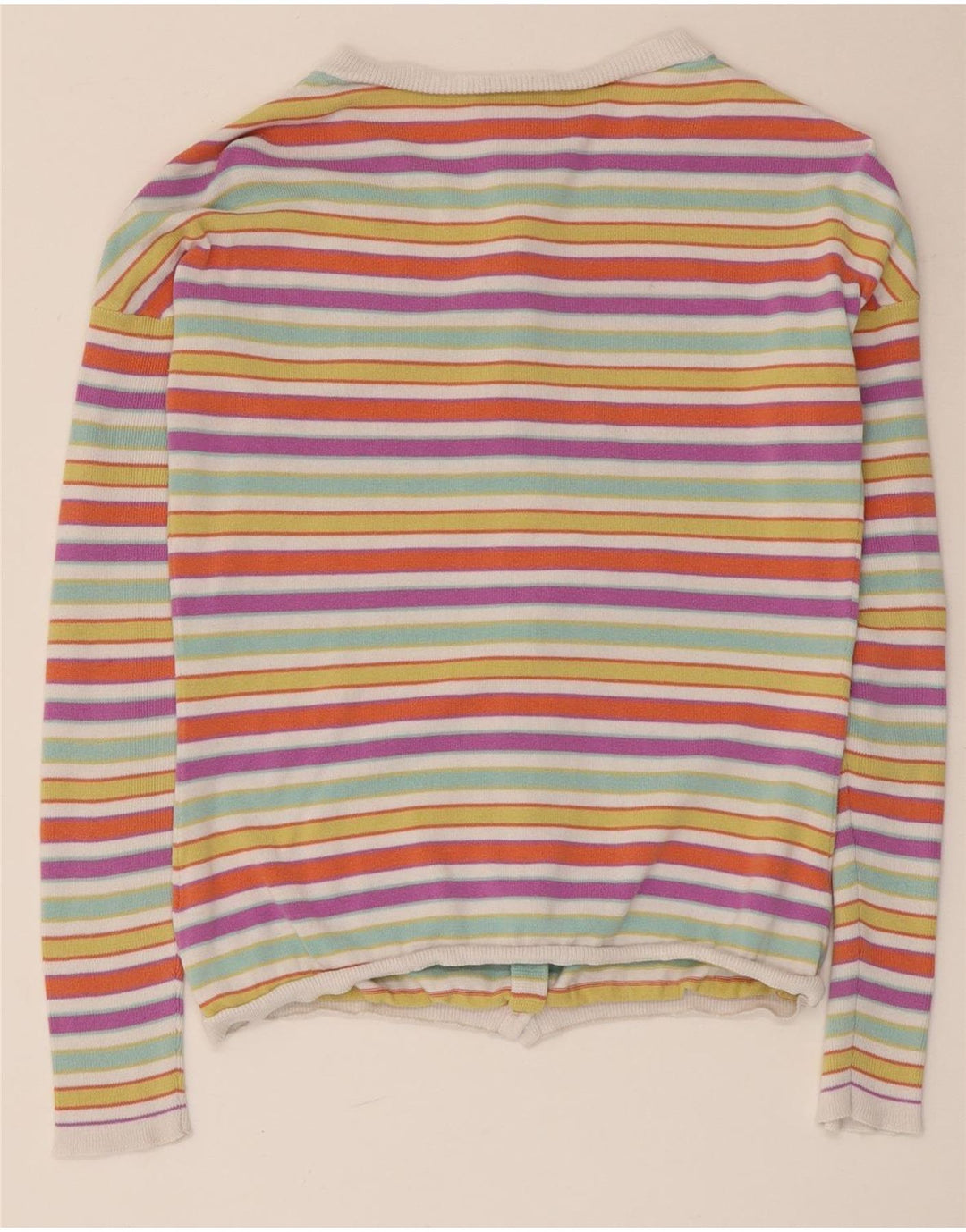 Maglione cardigan corto da donna Lacoste taglia 36 piccolo a righe multicolore