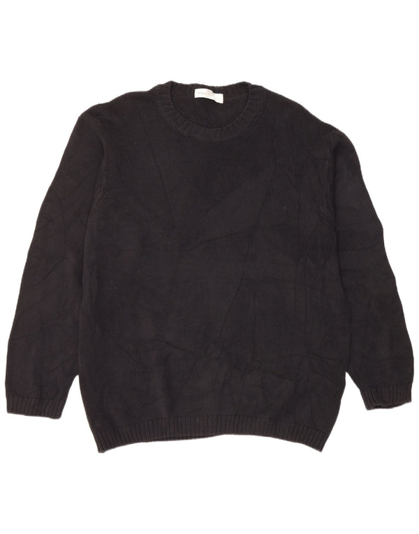 Maglione maglione girocollo da uomo Marks & Spencer grande cotone nero