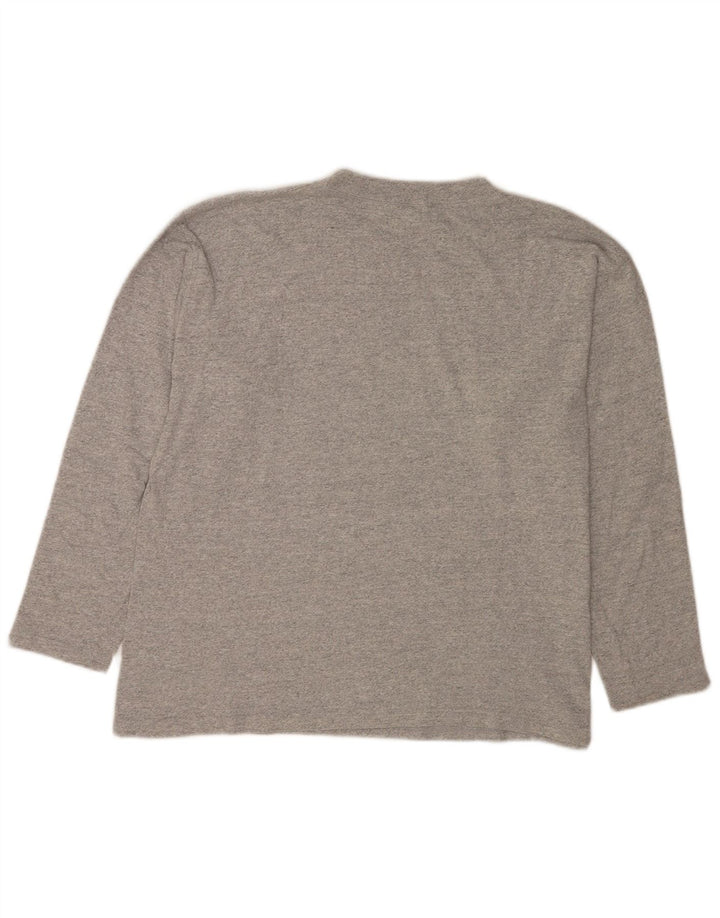 Champion Top grafico da uomo a maniche lunghe in cotone chiazzato grigio grande