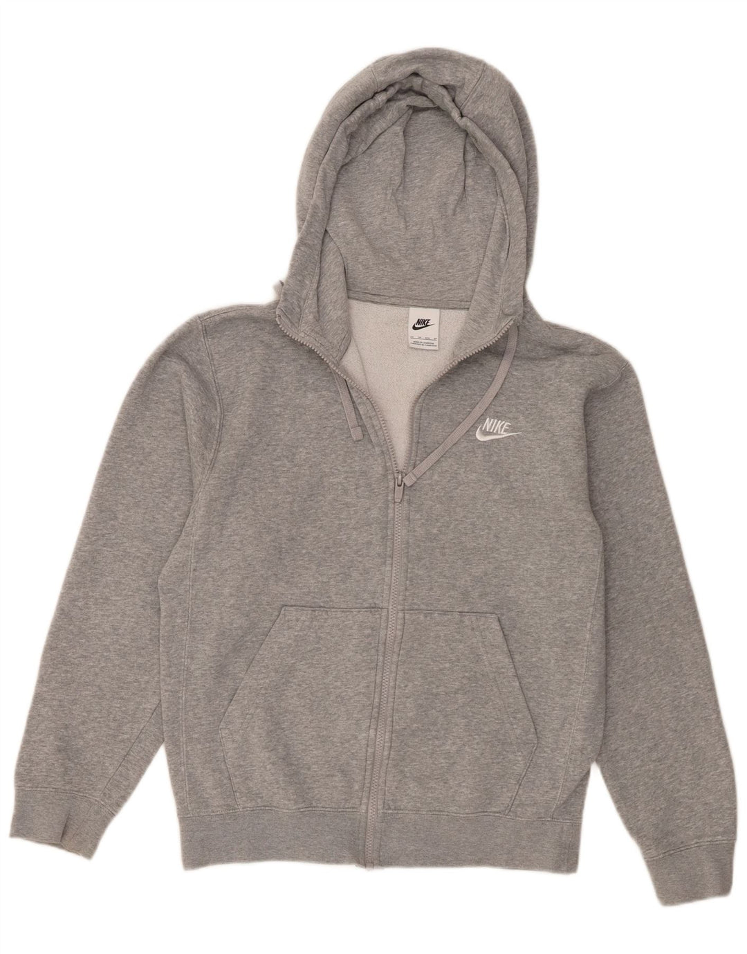 Felpa con cappuccio e zip Nike da uomo XS in cotone grigio