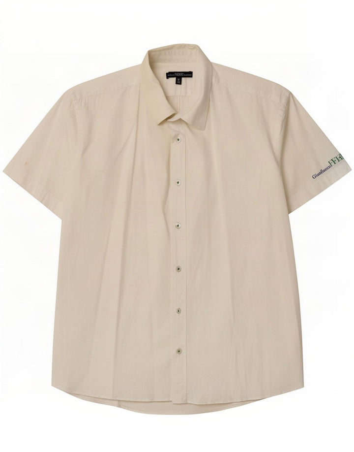 Maglia Uomo Manica Corta Gianfranco Ferre IT 48 Cotone Medio Bianco
