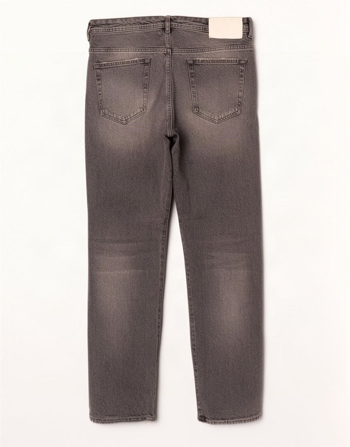 Jeans dritti invecchiati da uomo Zara EU 44 Large W34 L29 Cotone grigio
