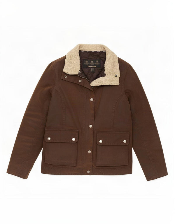 Giacca da donna in cotone cerato Barbour UK 8 piccola marrone
