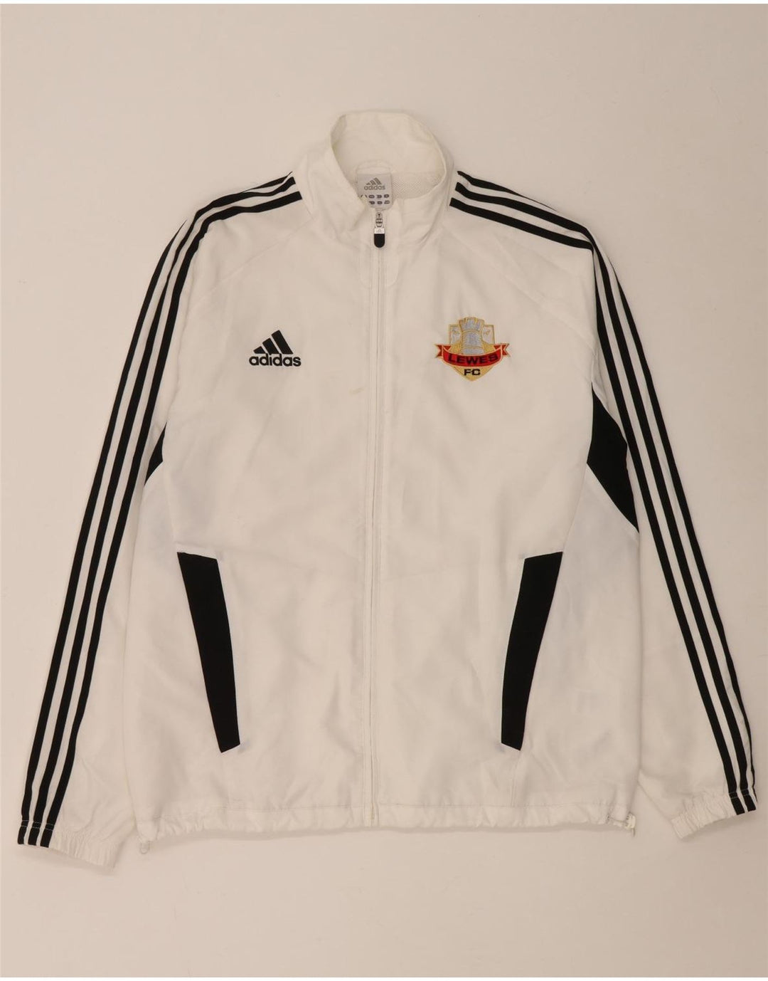 Giacca da tuta da uomo Adidas UK 42/44 Large Poliestere color block bianco