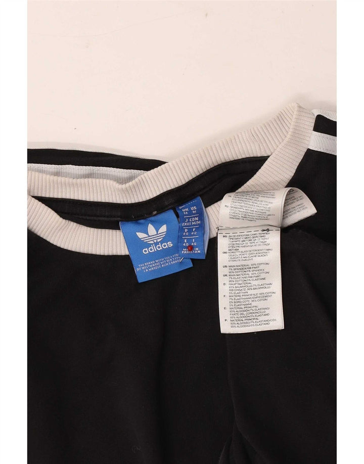 Top Adidas da donna a manica lunga UK 14 medio cotone nero