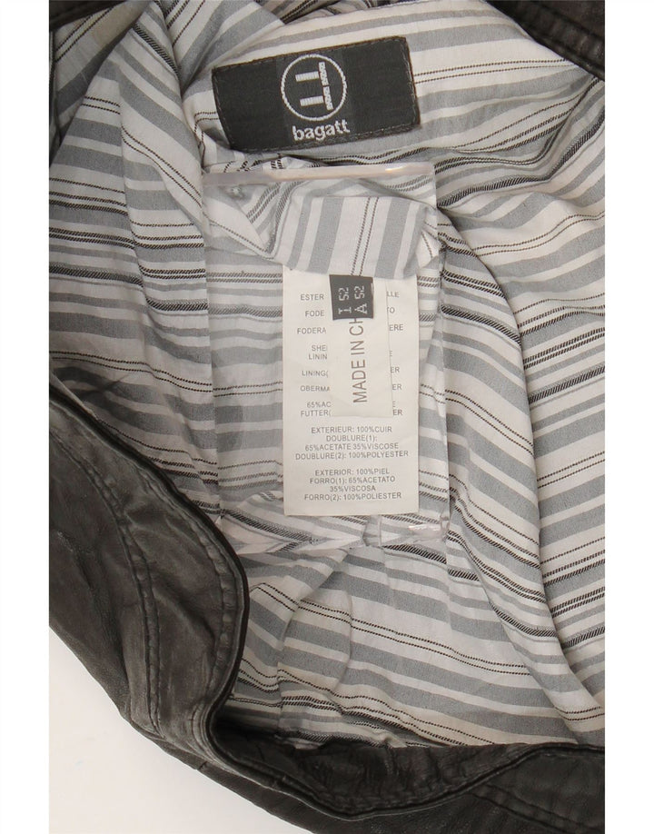 Giacca bomber da uomo vintage in pelle IT 52 XL in pelle nera