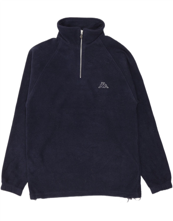 Maglione in pile Kappa da uomo con zip e collo piccolo blu navy