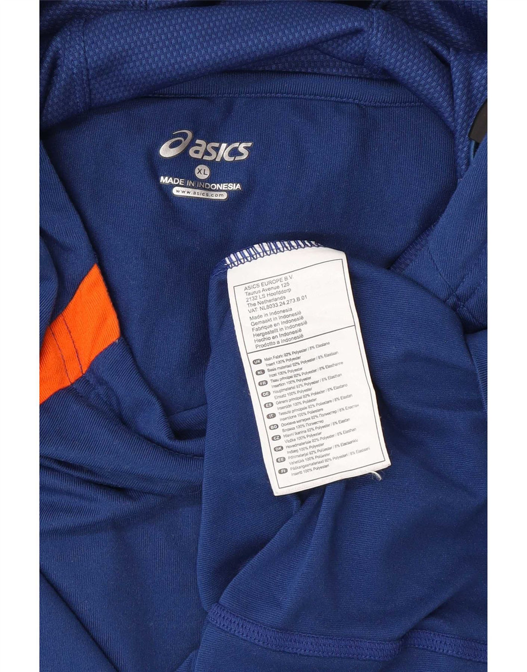 Asics Maglia da uomo con cappuccio a maniche lunghe XL blu in poliestere