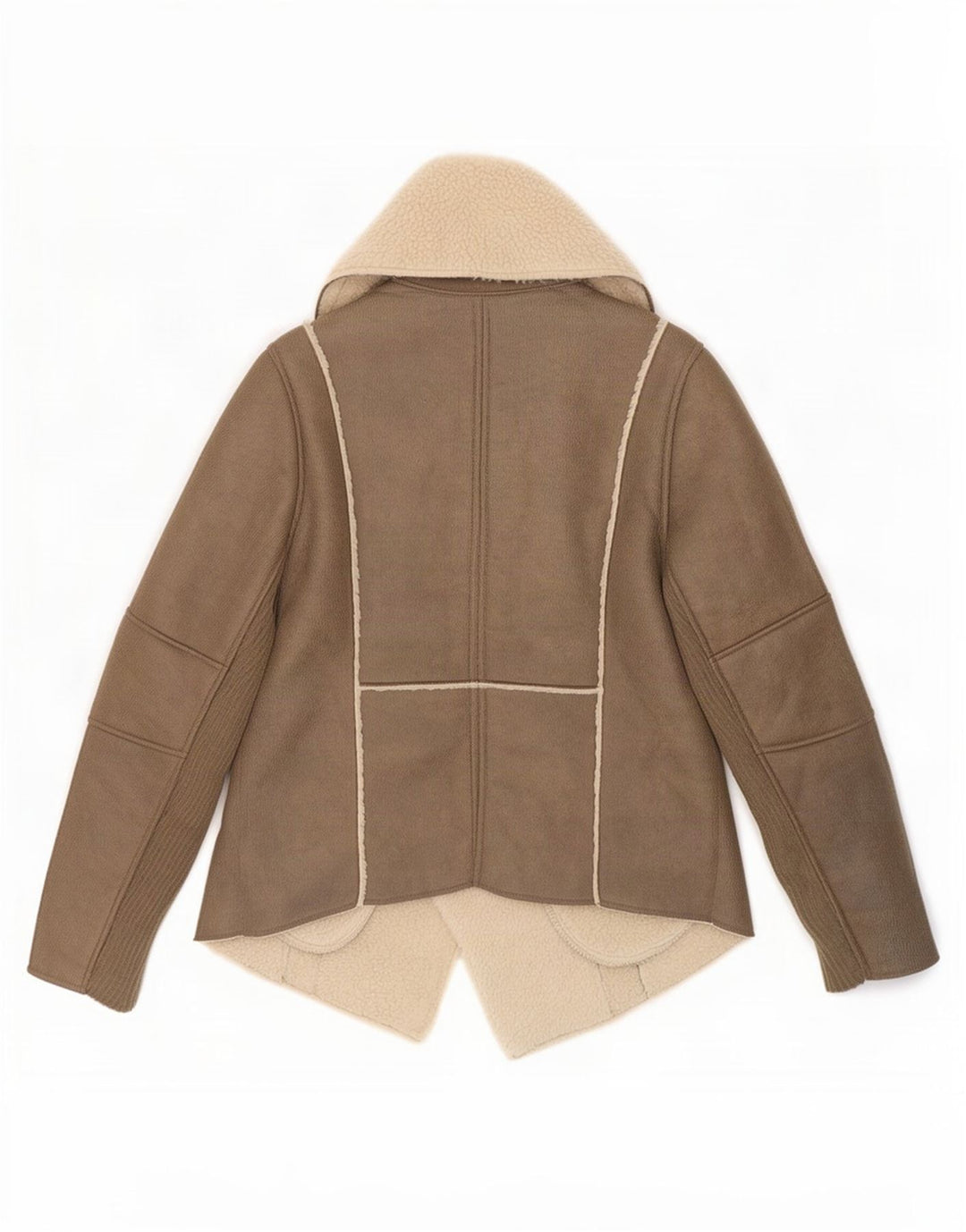 Giacca Sherpa da donna Calvin Klein Jeans UK 14 Poliestere marrone medio