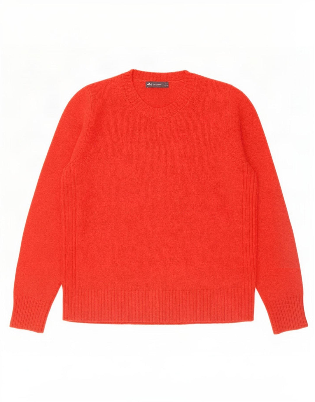 Maglione maglione girocollo da donna Marks & Spencer UK 14 grande lana rossa