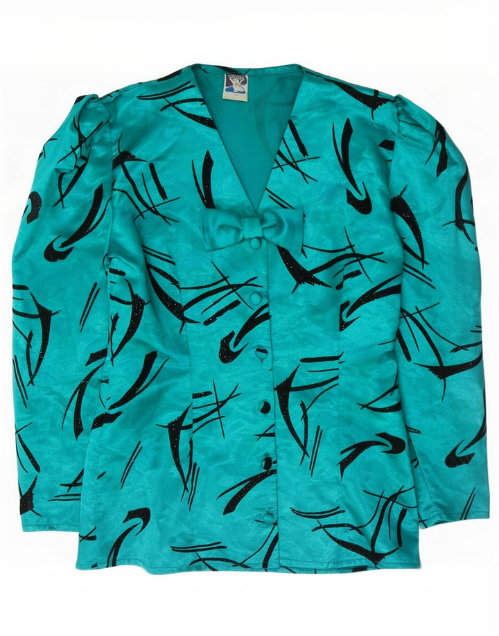 Yessica Camicia da donna con motivo astratto Camicetta UK 12 Poliestere verde medio