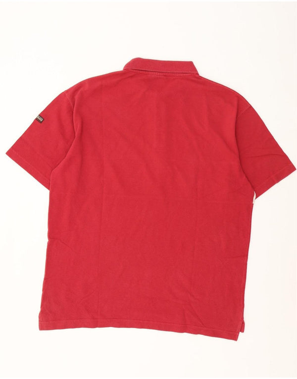 Napapijri Mens Polo Shirt XL Red Colourblock Cotton