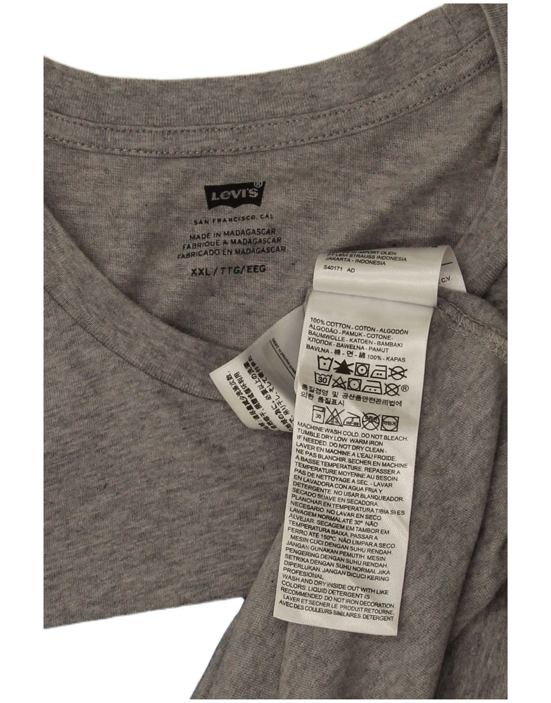 T-shirt grafica da uomo Levi's Top 2XL in cotone grigio