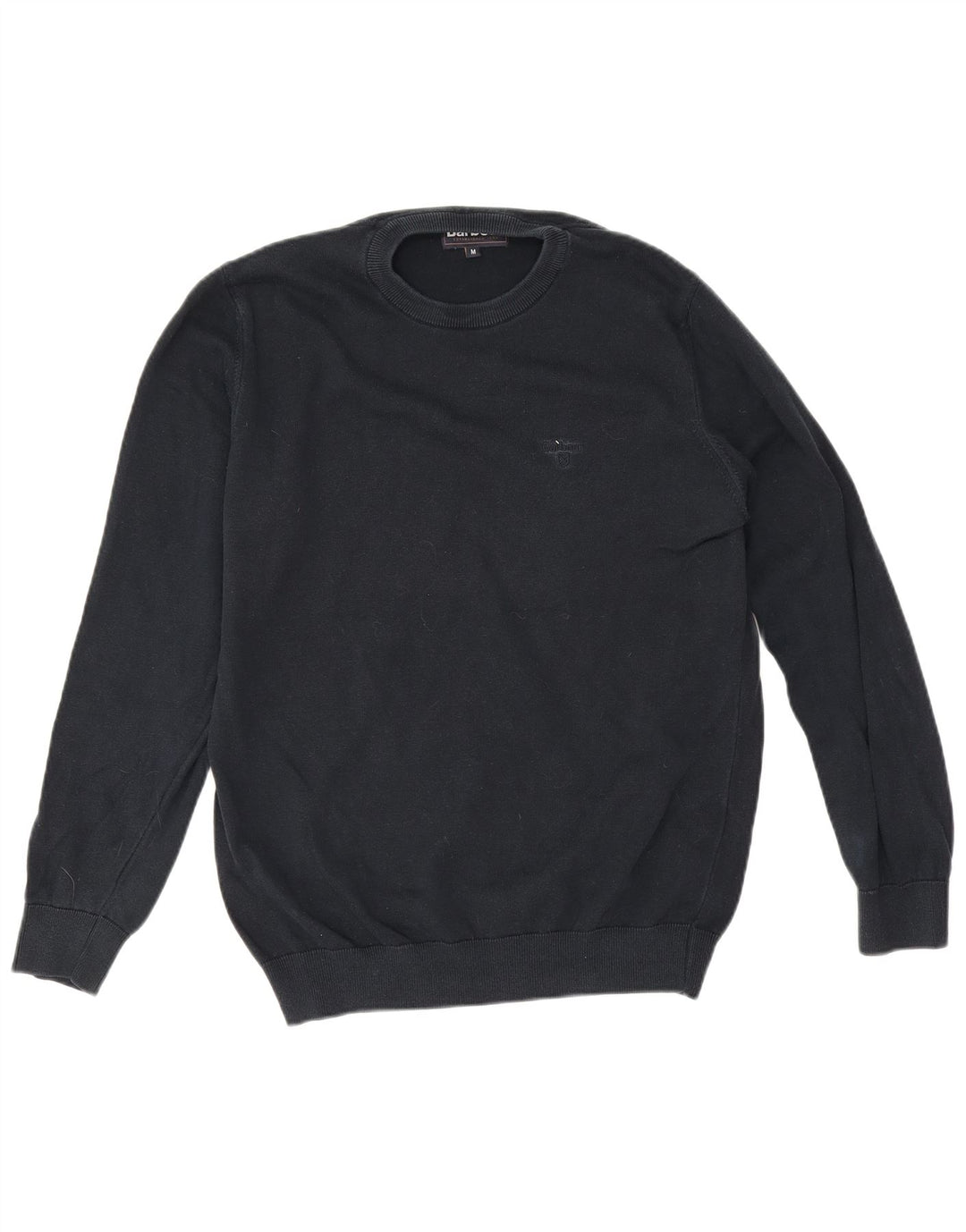 Maglione maglione girocollo da uomo Barbour in cotone blu navy medio