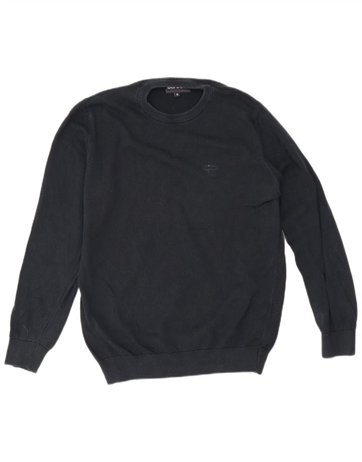 Maglione maglione girocollo da uomo Barbour in cotone blu navy medio