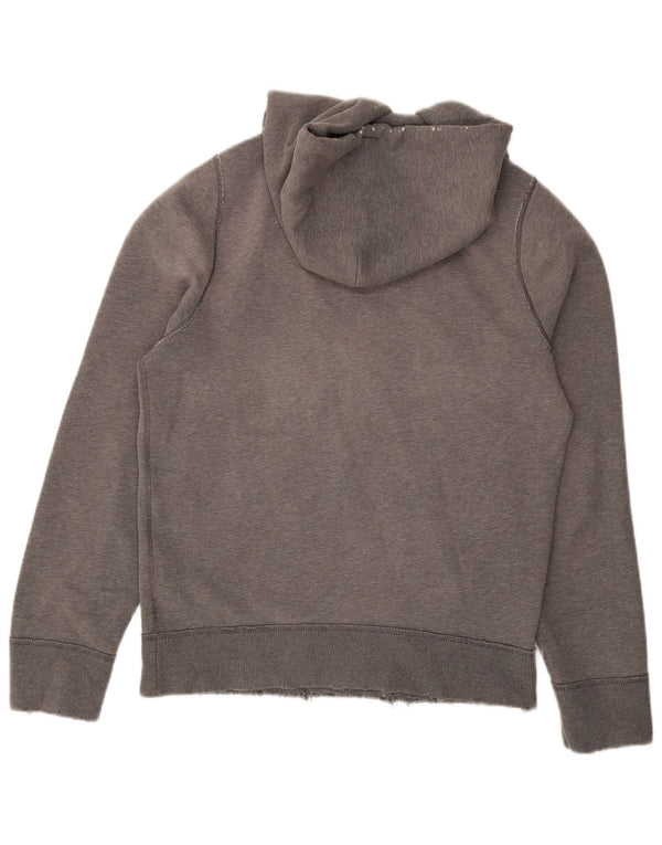 Abercrombie & Fitch Maglione con cappuccio grafico Muscle da uomo di grandi dimensioni in cotone grigio