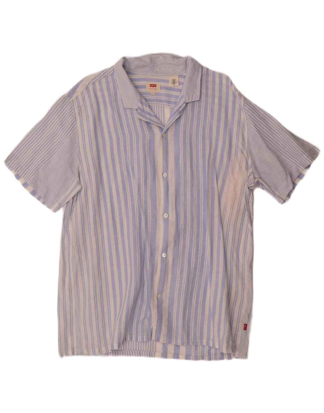 Camicia a maniche corte da uomo Levi's in lino a righe grandi blu