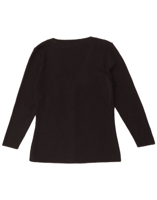 Francesca Womens By Sottini Cardigan Maglione UK 14 Grande Lana Floreale Nera