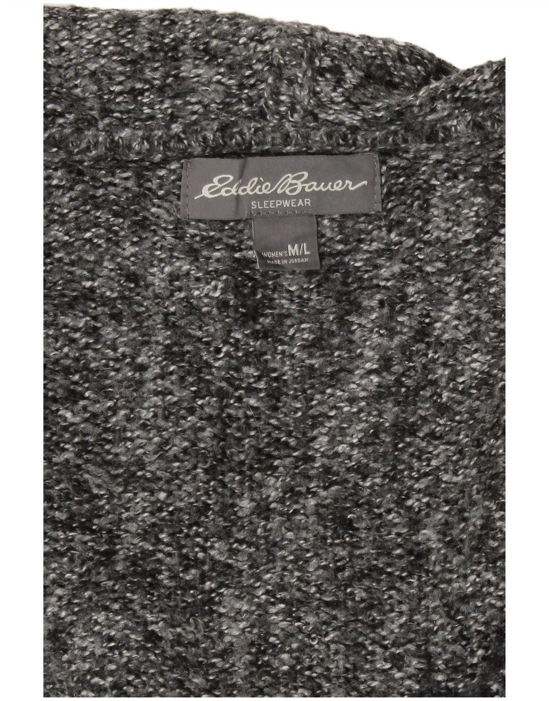 Maglione cardigan con cappuccio da donna Eddie Bauer UK 14 Grigio medio chiazzato