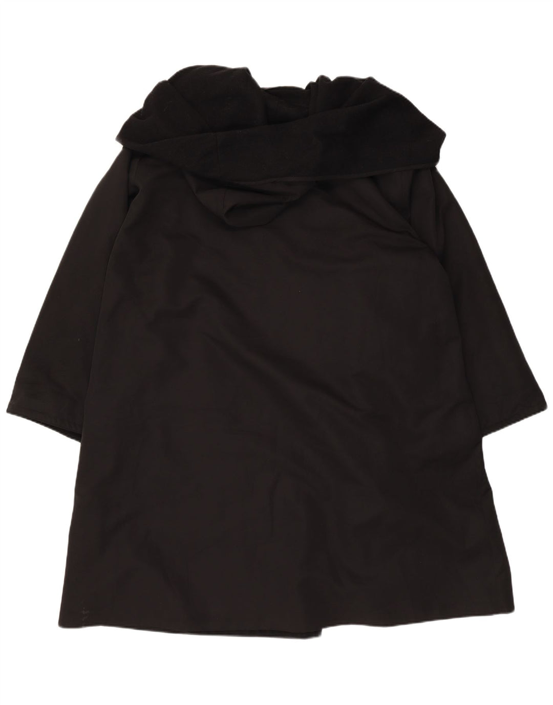 Soprabito con cappuccio da donna vintage UK 18 XL poliestere nero