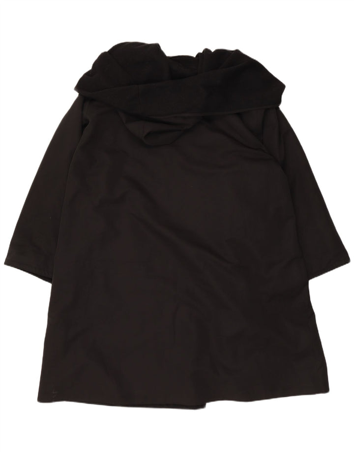Soprabito con cappuccio da donna vintage UK 18 XL poliestere nero
