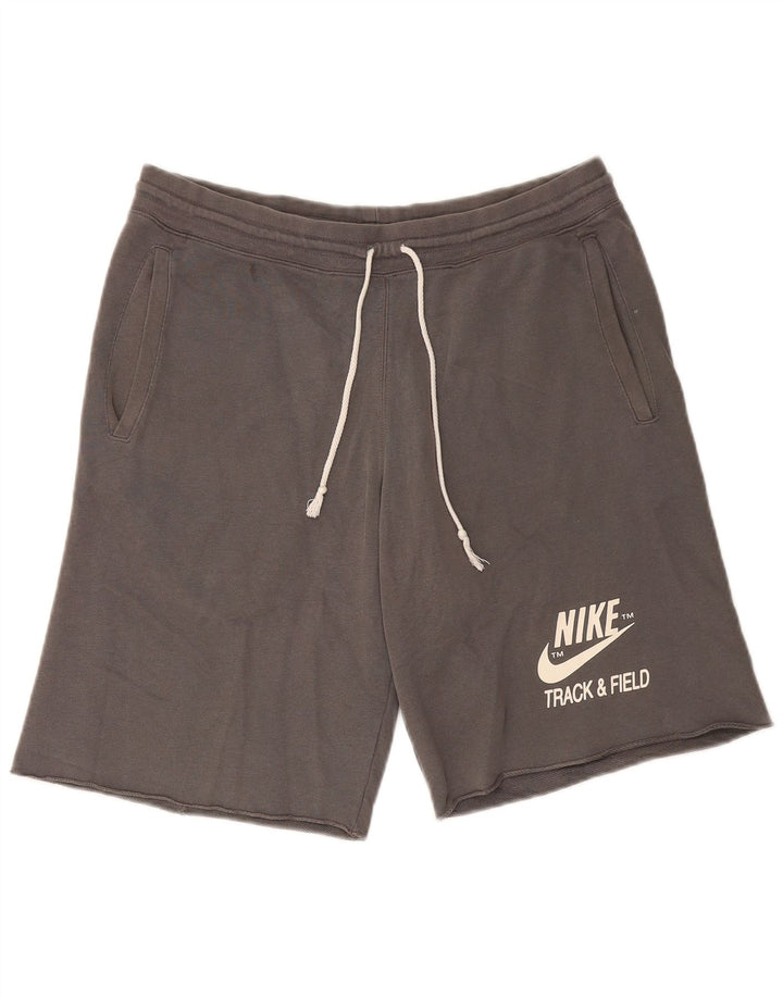 Pantaloncini sportivi Nike da uomo con grafica in cotone grigio medio