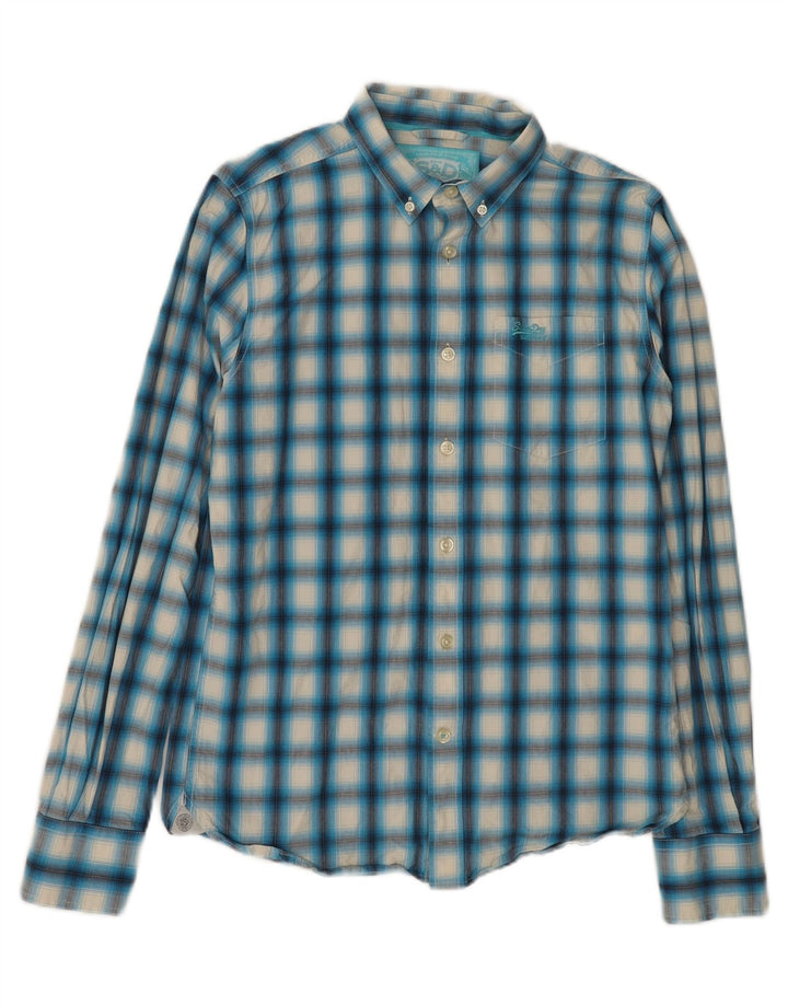 Camicia da uomo Superdry in cotone a quadri grandi blu