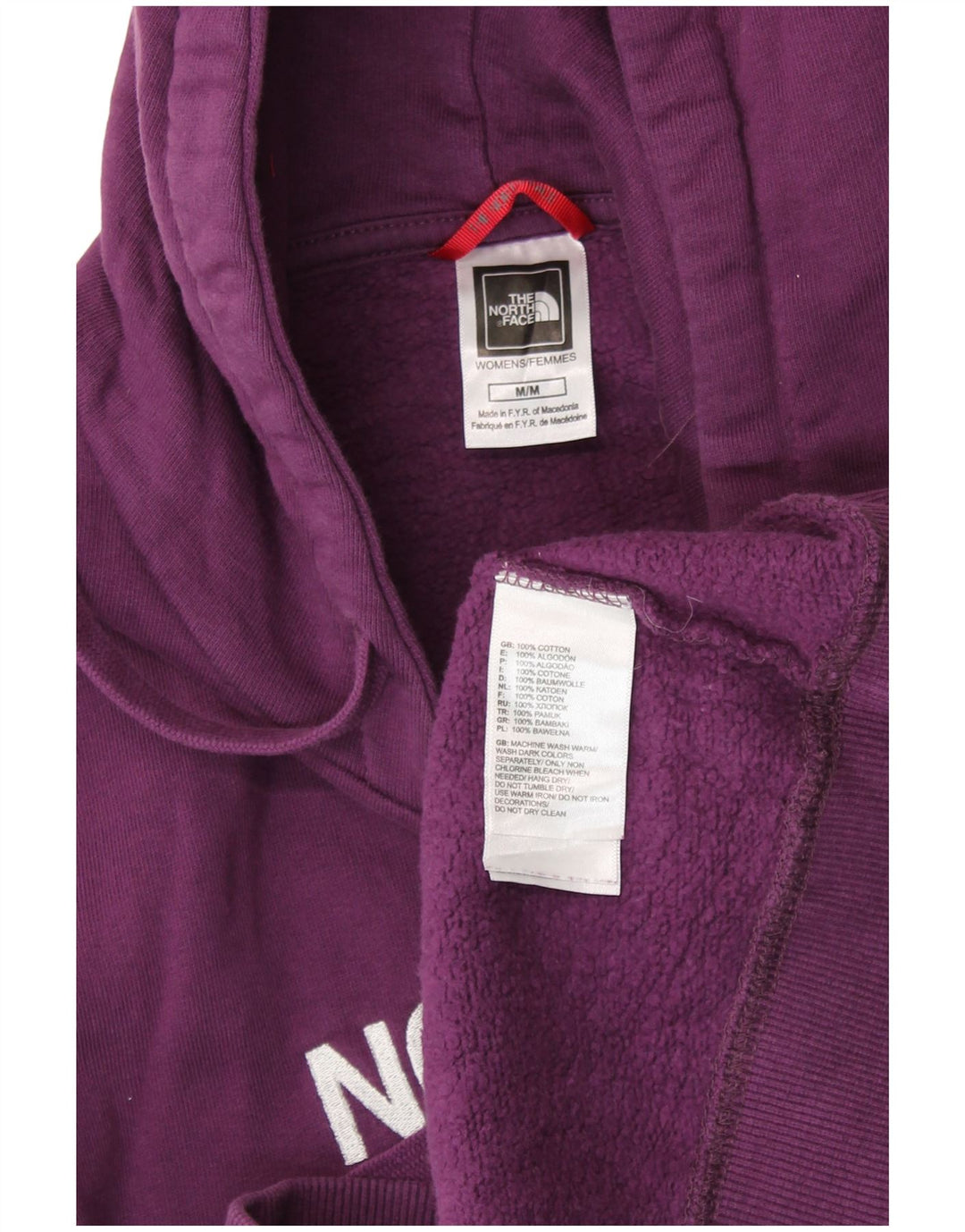 THE NORTH FACE Felpa con cappuccio grafica da donna UK 12 Cotone viola medio