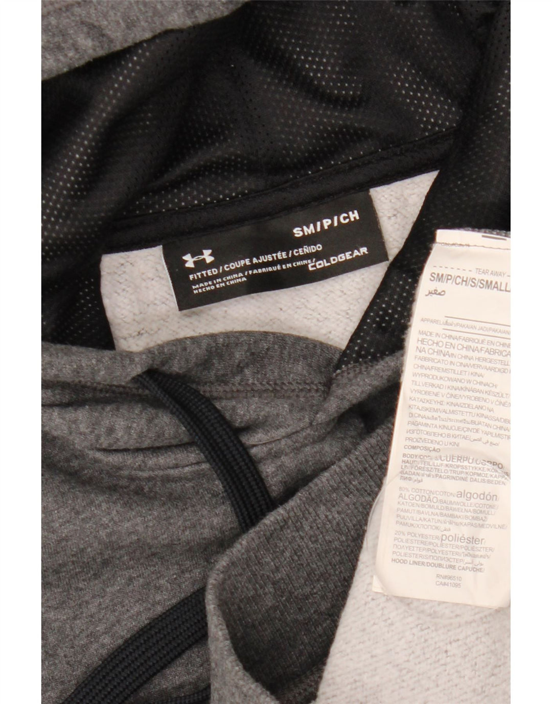 Felpa con cappuccio Under Armour da uomo Cold Gear, piccola, in cotone chiazzato grigio