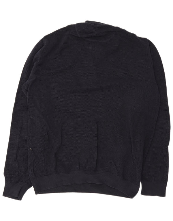Gant Maglione da uomo con zip e collo 2XL in cotone blu navy