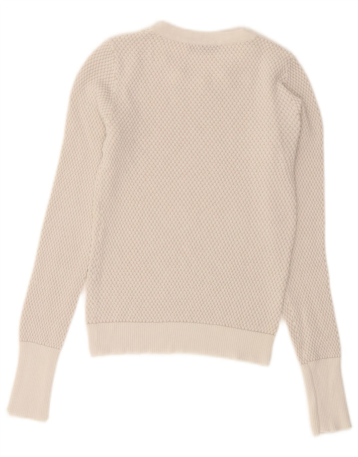 Maglione corto girocollo da donna Zara UK 8 piccolo bianco
