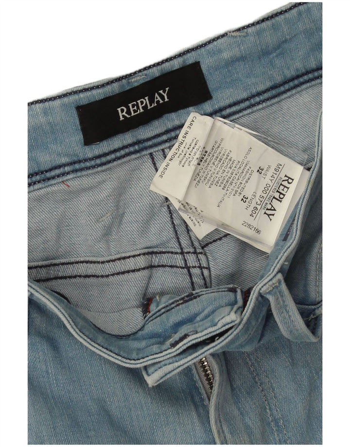 REPLAY Jeans slim da uomo W32 L32 cotone blu
