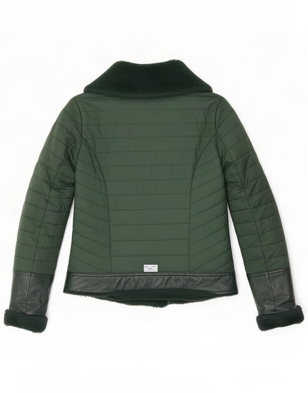 Guess Womens Reversible Padded Jacket UK 10 Small Green Polyurethane