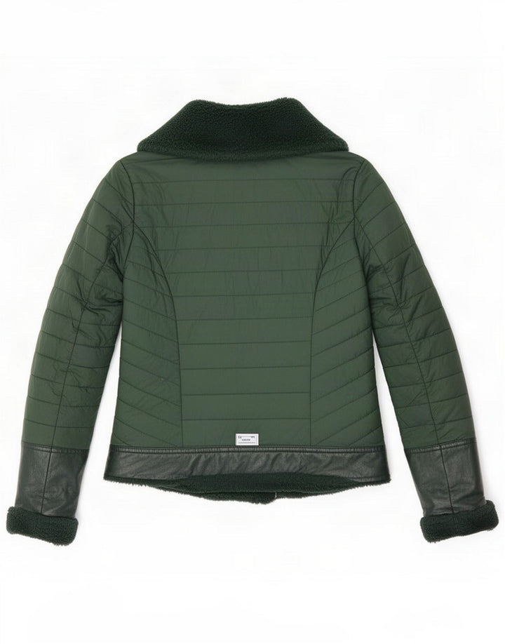 Giacca imbottita reversibile da donna Guess UK 10 Small Verde Poliuretano