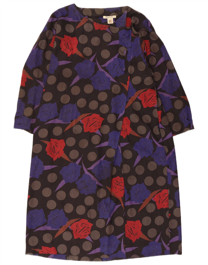 Abito da tenda vintage a maniche lunghe da donna IT 44 Medio floreale multicolore