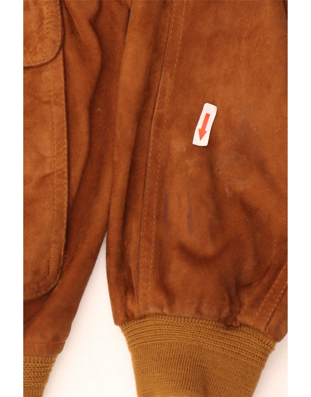 Giubbotto bomber vintage in pelle scamosciata da uomo IT 48 Beige medio