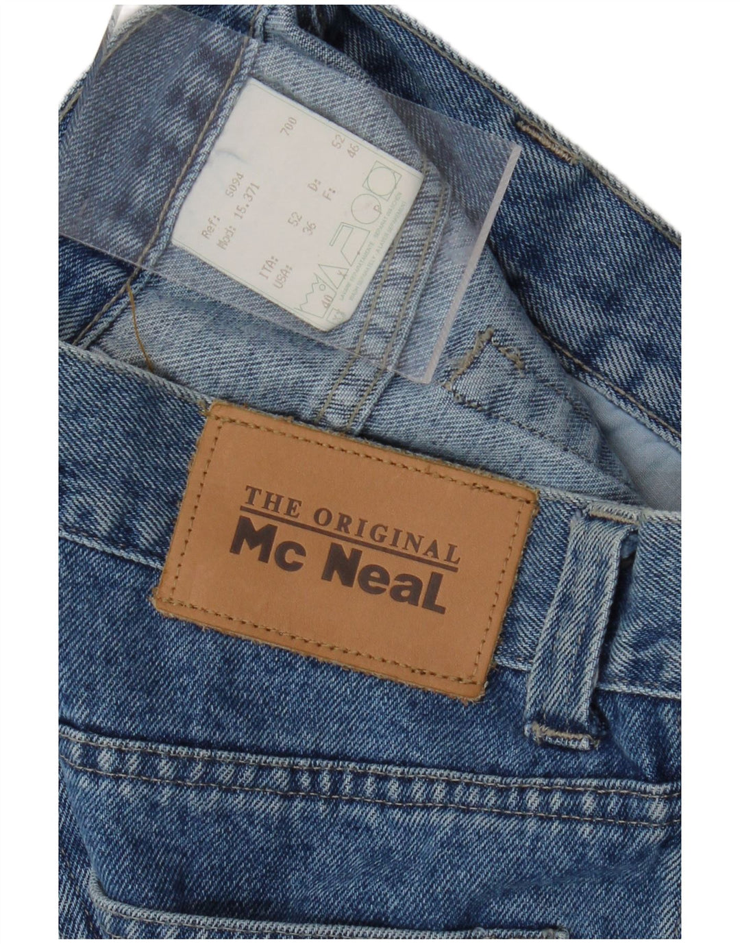 MC NEAL Mens Denim Shorts IT 52 XL W36 Blue Cotton