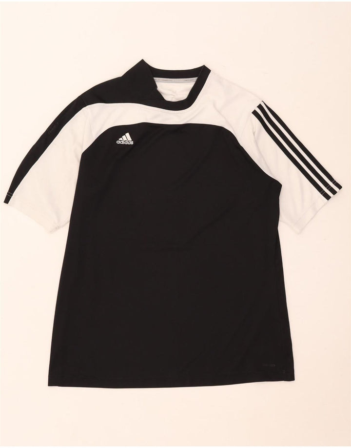 T-shirt Adidas da uomo Top Large in poliestere color block nero