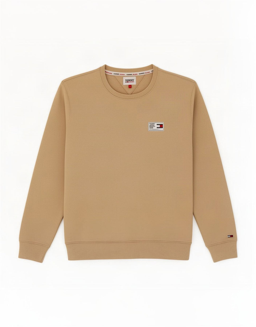 Tommy Hilfiger Uomo Felpa Maglione Piccolo Cotone Beige