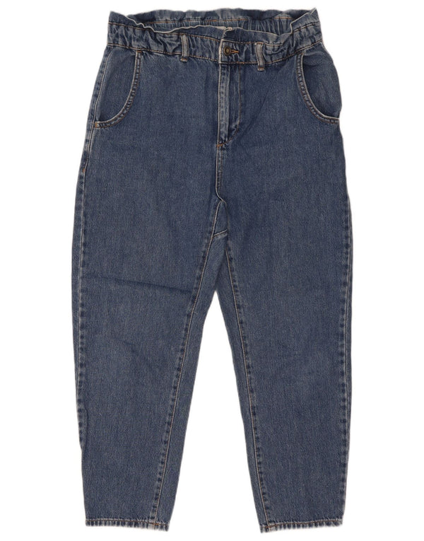 Jeans affusolati a vita alta crop da donna Zara eu 34 2XS W24 L25 cotone blu