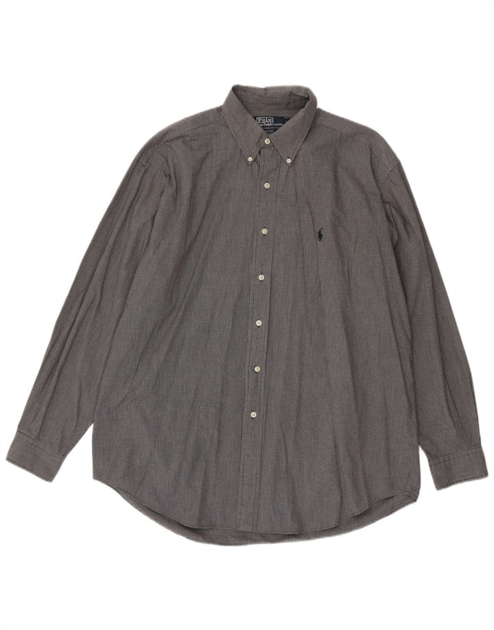 Polo Ralph Lauren Camicia Blaire da uomo grande in cotone a quadretti grigio