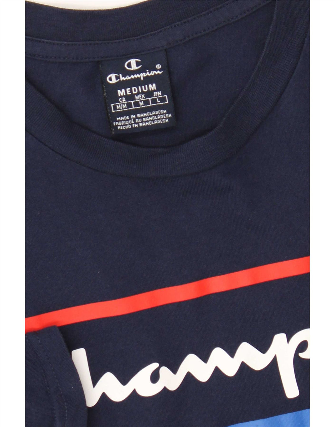 T-shirt grafica da uomo Champion Top medio blu navy