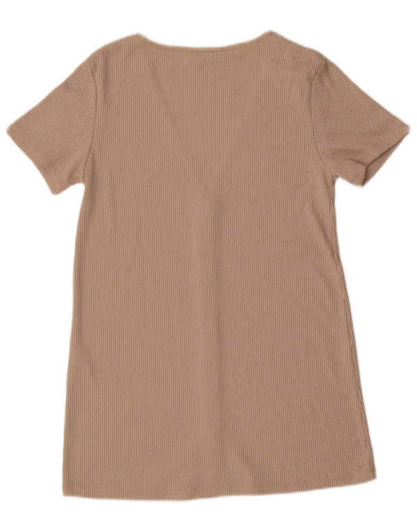 Top cardigan a maniche corte da donna Zara UK 10 piccolo in viscosa beige