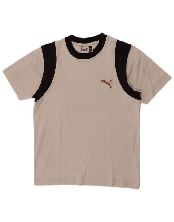 T-shirt da uomo Puma Top Small bianca color block
