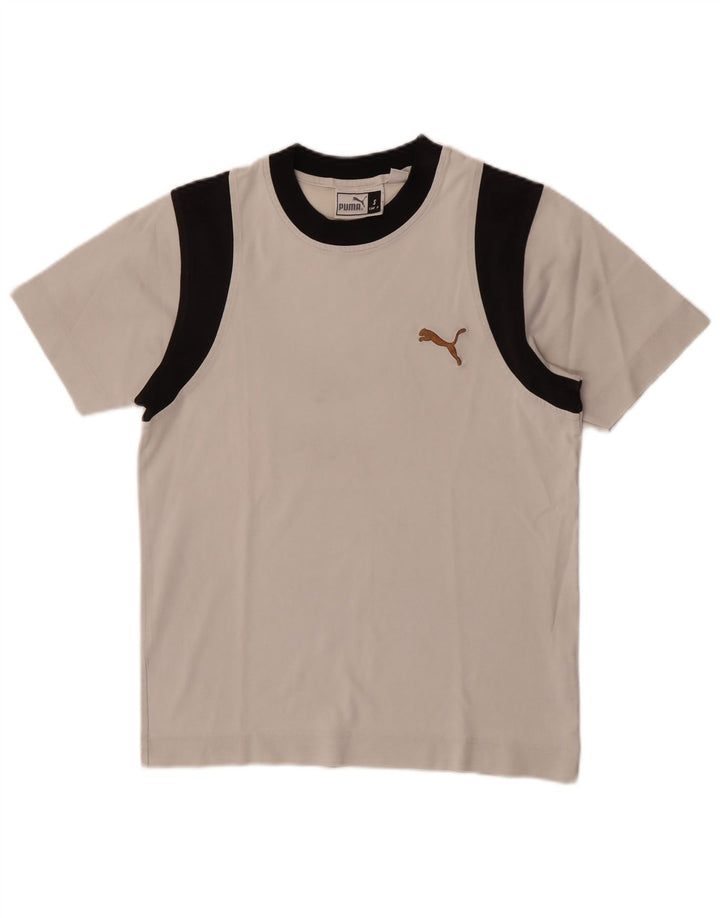 T-shirt da uomo Puma Top Small bianca color block