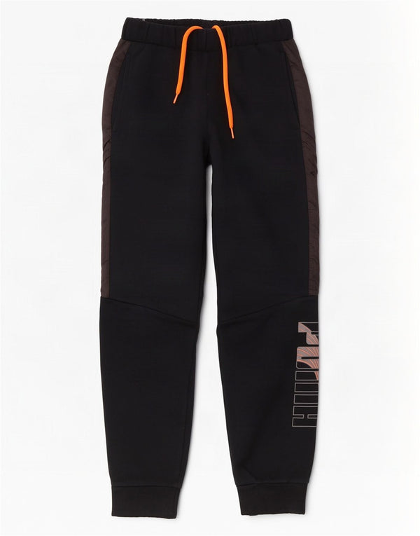 Puma Pantaloni da tuta da uomo con grafica Joggers Small Nero Colourblock Cotton