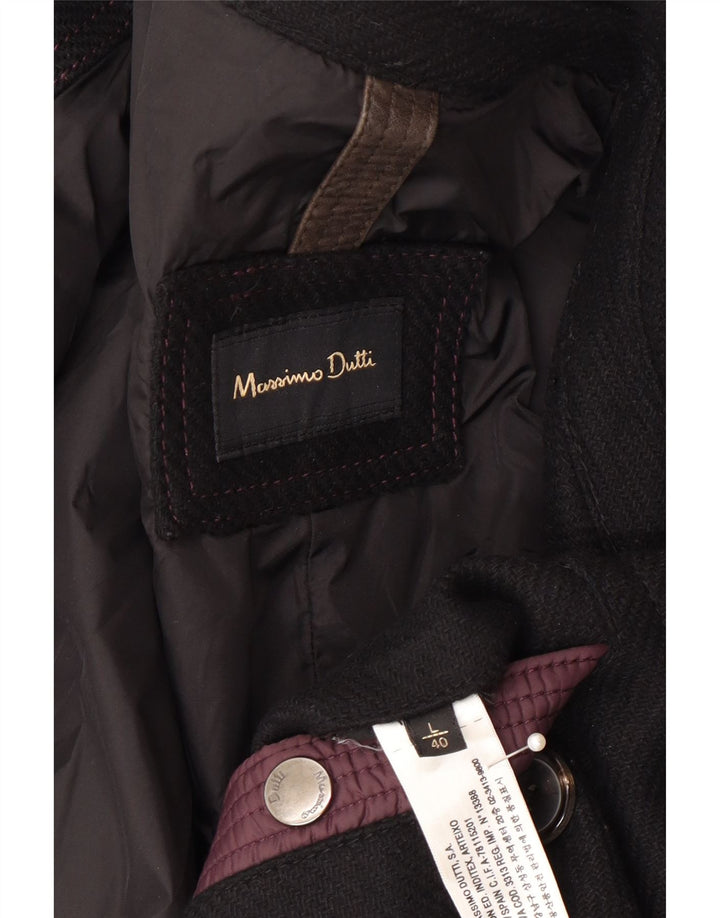 Cappotto da marinaio da uomo Massimo Dutti UK 40 grande nylon nero